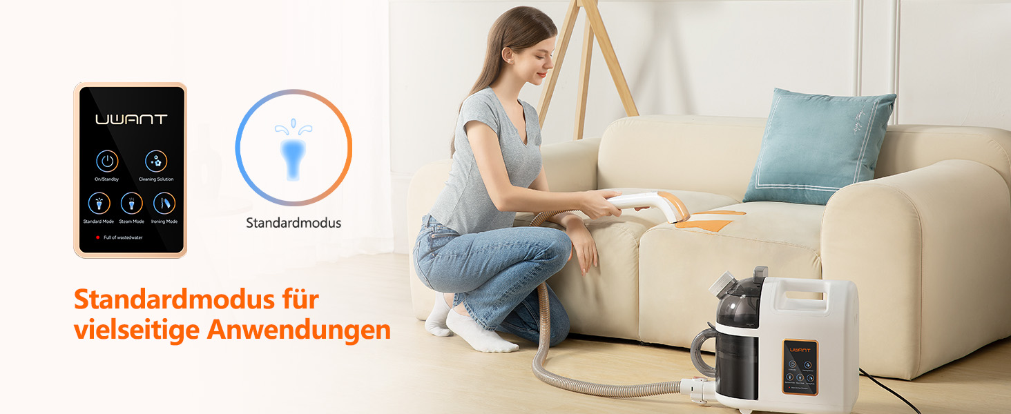 UWANT Теперішній пилосос для килимів, для диванів, килимів, м'яких меблів, мокрий/сухий пилосос з сильною потужністю всмоктування 12000Pa, 70dB (B200-білий-з щіткою для прасування)