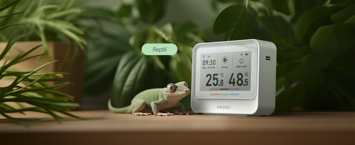 WiFi-термометр і гігрометр INKBIRD IBS-TH5, 8-в-1, з електронним чорнильним дисплеєм, прогнозом погоди, керуванням через додаток і сповіщеннями для дому