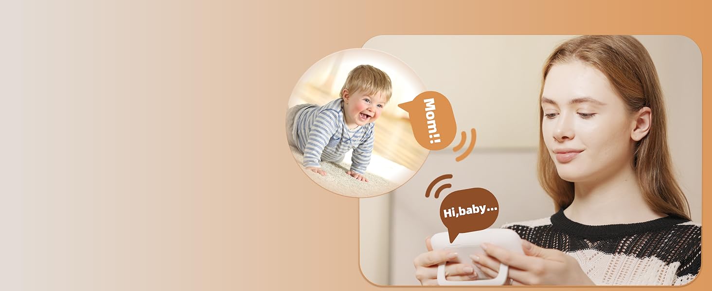 Дитячий відеоняня TakTark з камерою, 5'' IPS екран, поворот 300°, VOX, двосторонній зв'язок, нічне бачення, контроль температури