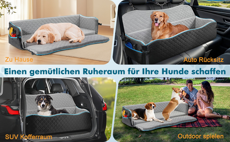 Автокрісло для собак маленьких порід до 20 кг з ременем безпеки, переноска для авто, м'яке автоліжко для подорожей, чорно-сірий, для собак до 120 кг