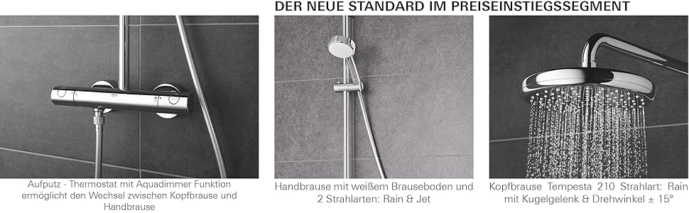 Верхній душ Grohe Tempesta 210, хром, 26408000