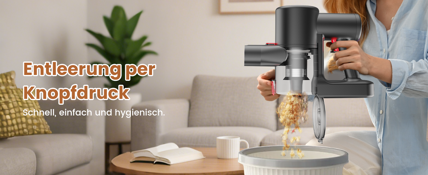 Версліф: Бездротовий акумуляторний пилосос 500W, 45 хв роботи, 40kPa, з LED-дисплеєм, для дому, авто, прибирання шерсті тварин, синій