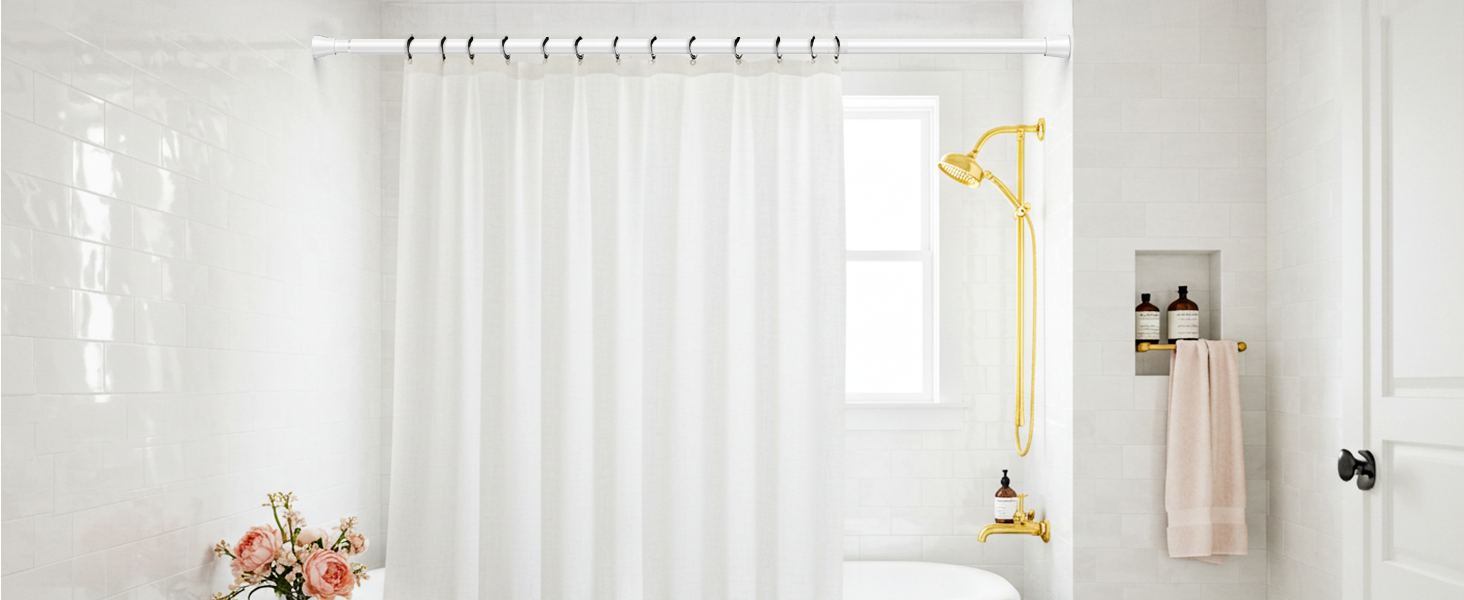 Тelescopic штанга для карнизи без свердління 120-200см - для штор, душових перегородок, вікон, ванної кімнати (1шт, білий)