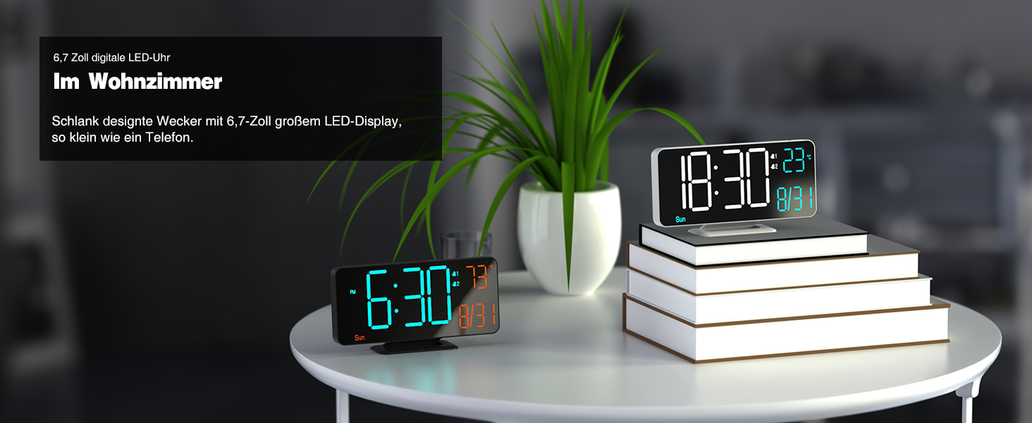 Цифровий LED годинник-будильник KOSUMOSU 6.7