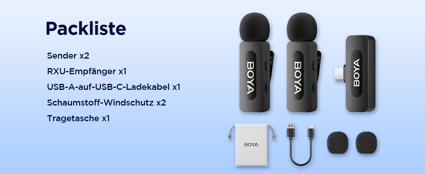Мікрофон Boya BY-V10 USB-C: Бездротовий міні-петличний мікрофон з шумозаглушенням для Android, смартфонів, ноутбуків, YouTube, подкастів, Facebook, Vlogging
