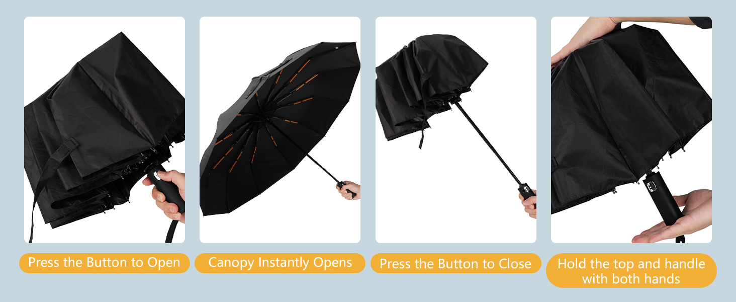 Автоматичний парасолька Romon, стійкий до вітру, компактний, захист від UV, ідеальний для подорожей, високоякісний, з кнопковим відкриванням