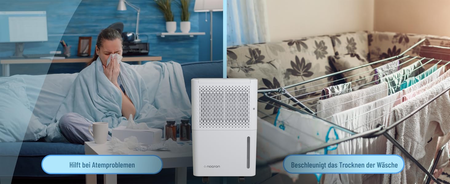 Noaton® DF 4212 - Електричний осушувач повітря 13,2 л/добу, для квартири та підвалу, з таймером та захистом від переливу