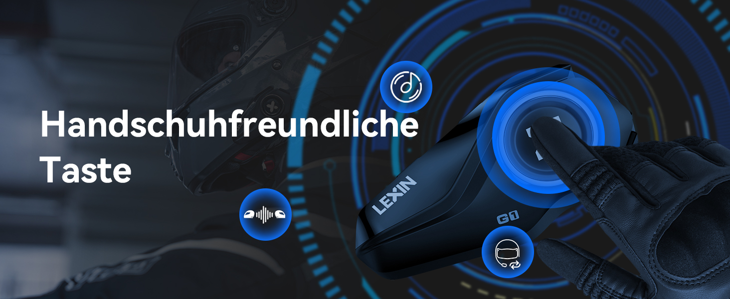 Bluetooth-гарнітура для мотошолома LEXIN G1, Bluetooth 5.0, HD динамік, шумозаглушення DSP/CVC, для музики, навігації та дзвінків, голосовий асистент, одиночна упаковка