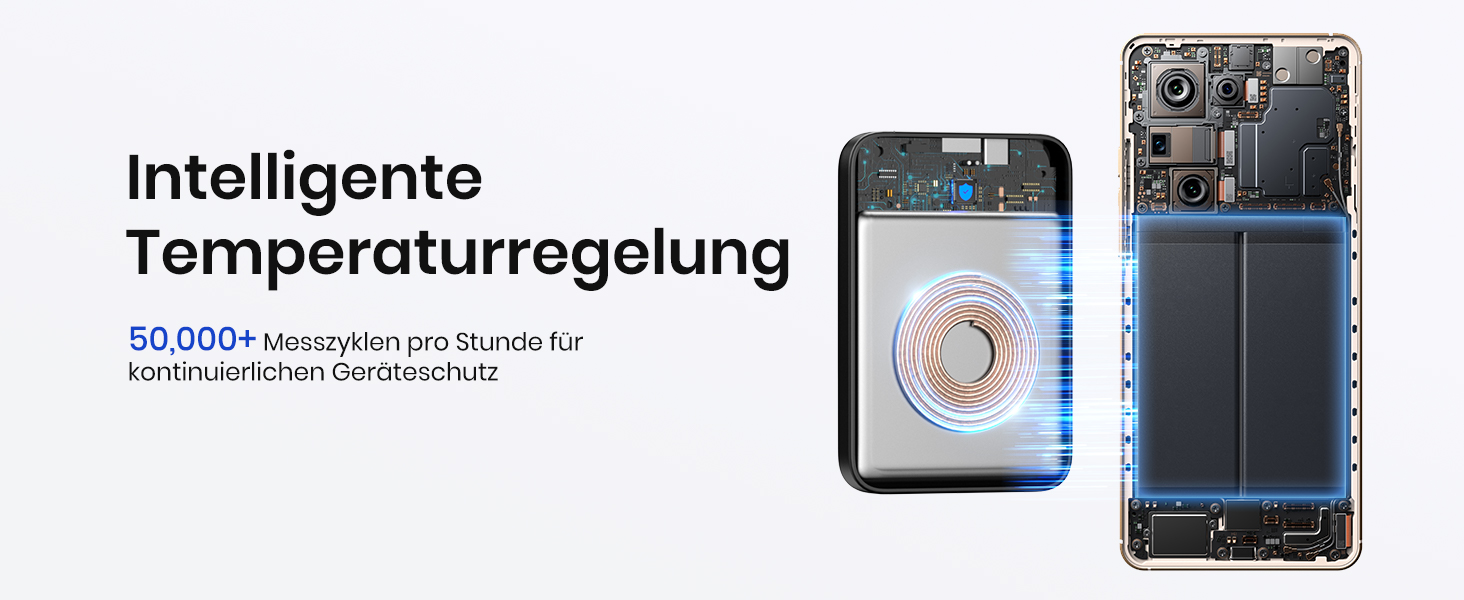 Power Bank Riapow 10000mAh з бездротовою зарядкою, PD 20W, USB-C, LED-індикатор (Чорний)