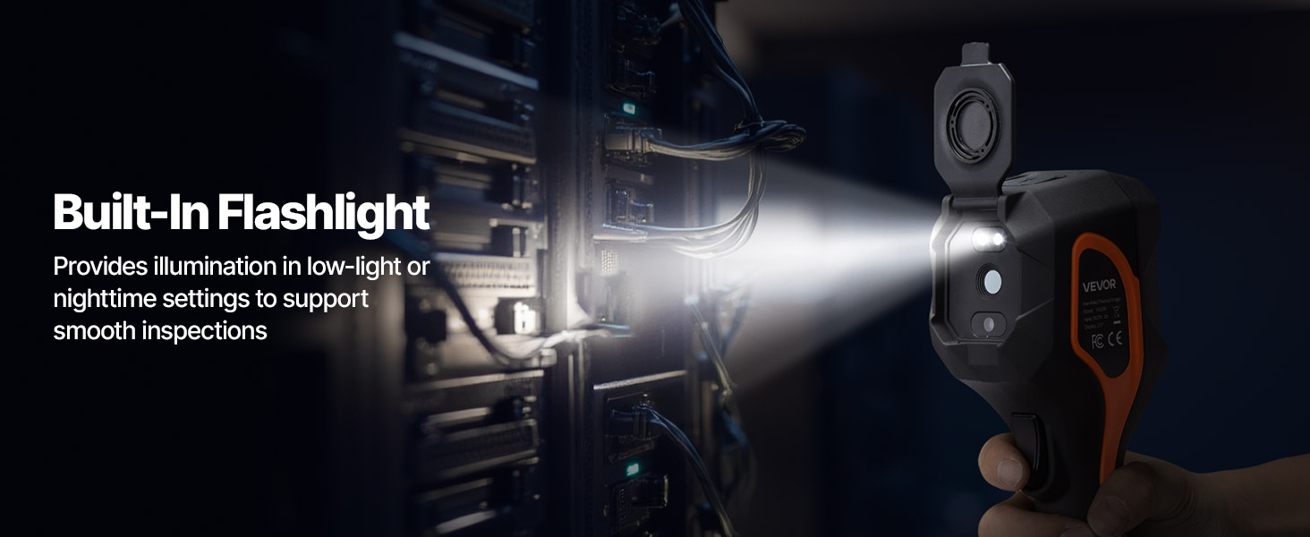 Тепловізор VEVOR з роздільною здатністю 320x240, термокамера з візуальною камерою 2MP, -20°C до 550°C, 4 режими та 6 колірних палітр