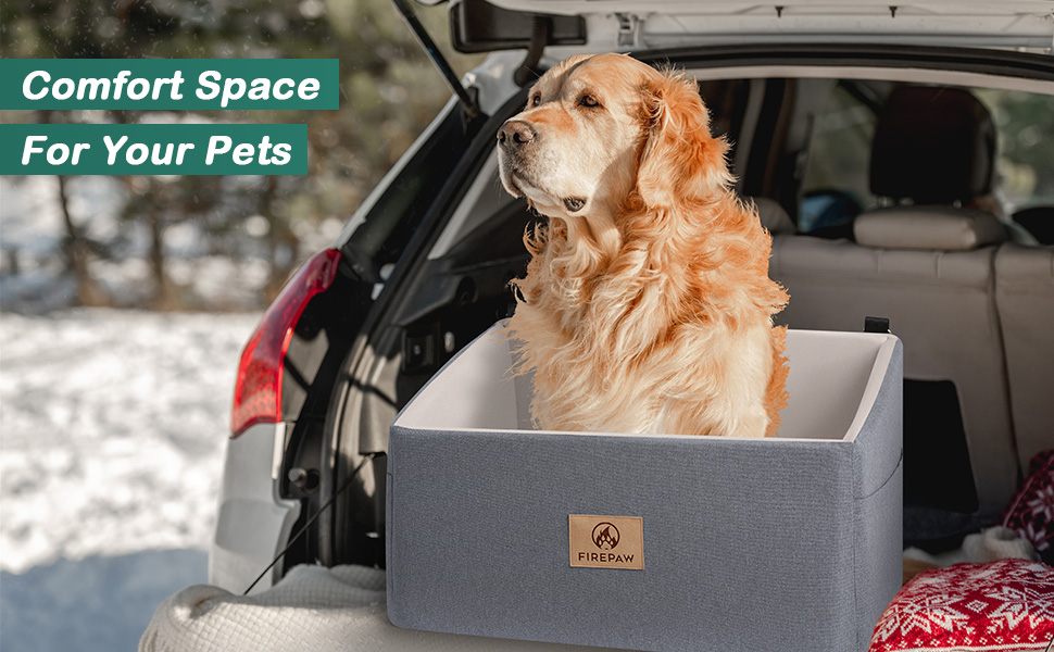 Автокрісло для собак, сіре, велике, з підняттям та кишенями для зберігання, до 25 кг, для великих собак та цуценят