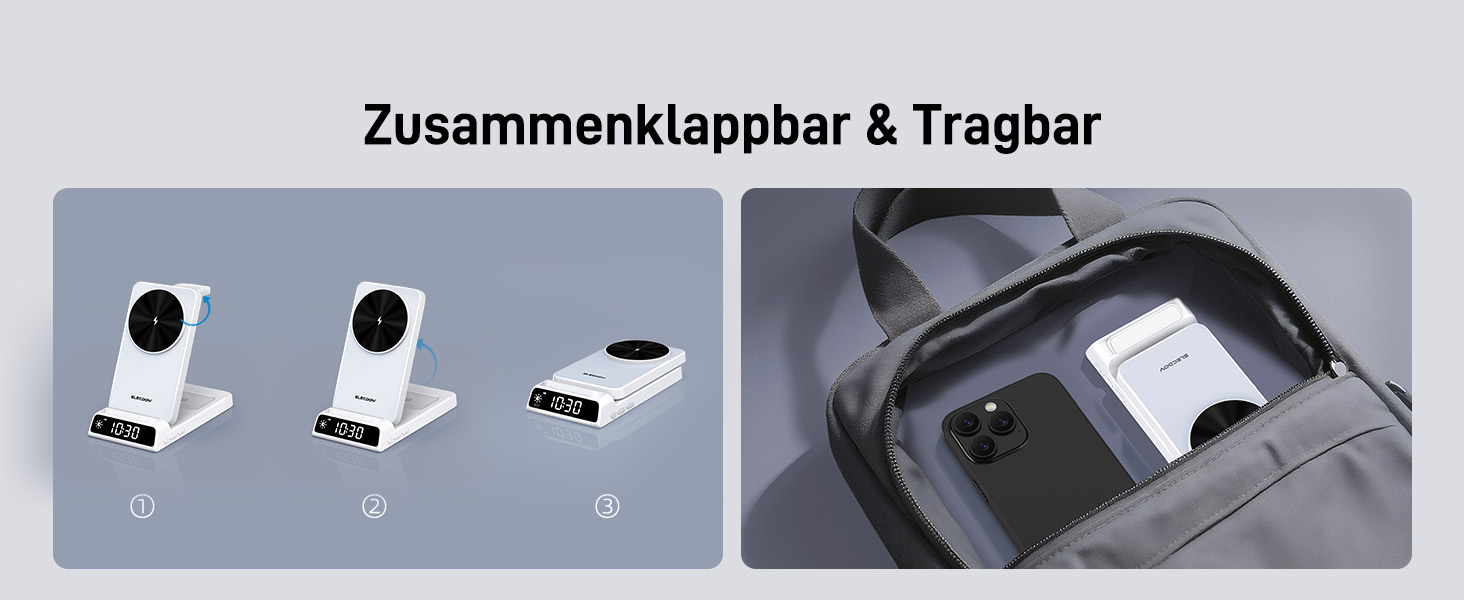 MagSafe Зарядна станція 3-в-1 для Apple Watch та iPhone 15/16/17 Pro Max, бездротовий зарядний пристрій для AirPods (25W адаптер, білий)