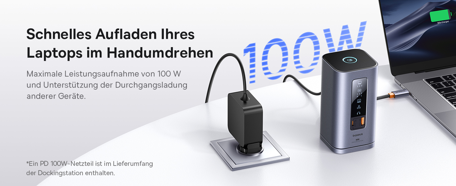 Базаус Док-станція USB-C 12-в-1 для ноутбуків Dell/HP/Lenovo/Asus/Acer/Mac, 2 монітори 4K HDMI, 10Gbps USB-C/A, 100W PD, Gigabit Ethernet