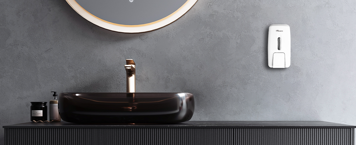 Настінний диспенсер для рідкого мила - диспенсер для мила та гелю для душу (9088) (Білий)