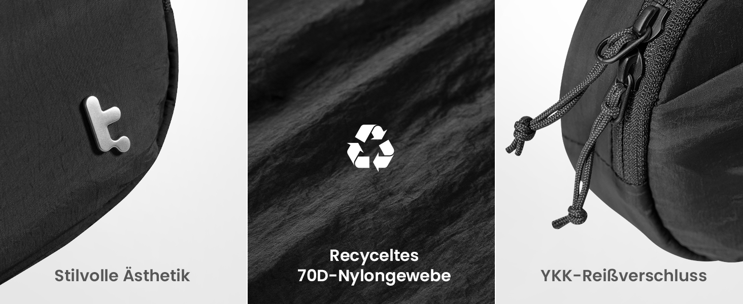 tomtoc жіноча поясна сумка-слінг з RFID захистом, 1.5 л, для подорожей, повсякденного використання, фестивалів, спорту, хайкінгу, зелена (чорна)