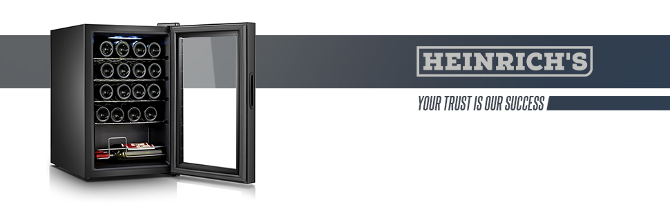 Витримайте вино з комфортом: Витриманий винний холодильник HEINRICHS 50л (18 пляшок) з LED-підсвіткою та регулюванням температури