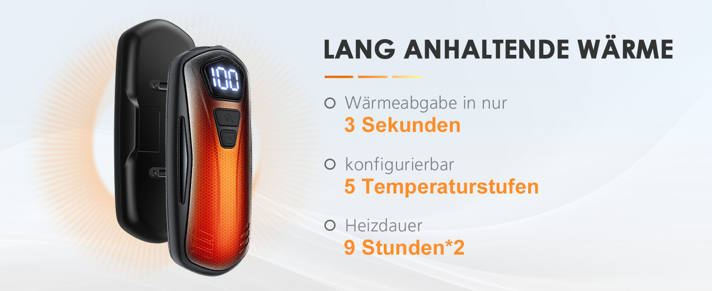 Електричні грілки для рук 2 шт. з акумулятором 6000mAh, 5 режимів нагріву, USB, для кемпінгу та відпочинку на природі, чорні