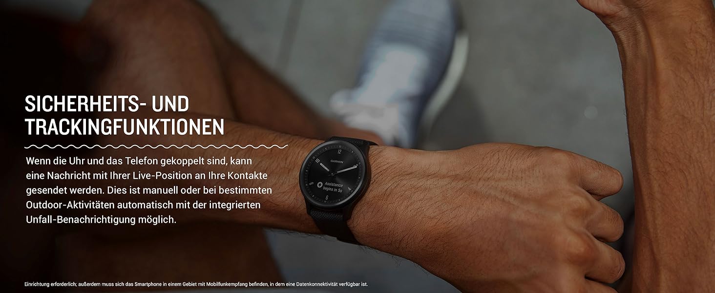 Гармін Vívomove Trend – гібридний смарт-годинник з аналоговими стрілками та сенсорним дисплеєм, фітнес- та здоров'я-функції, аналіз сну, Garmin Pay, сповіщення та до 5 днів роботи від акумулятора. Колір: чорний