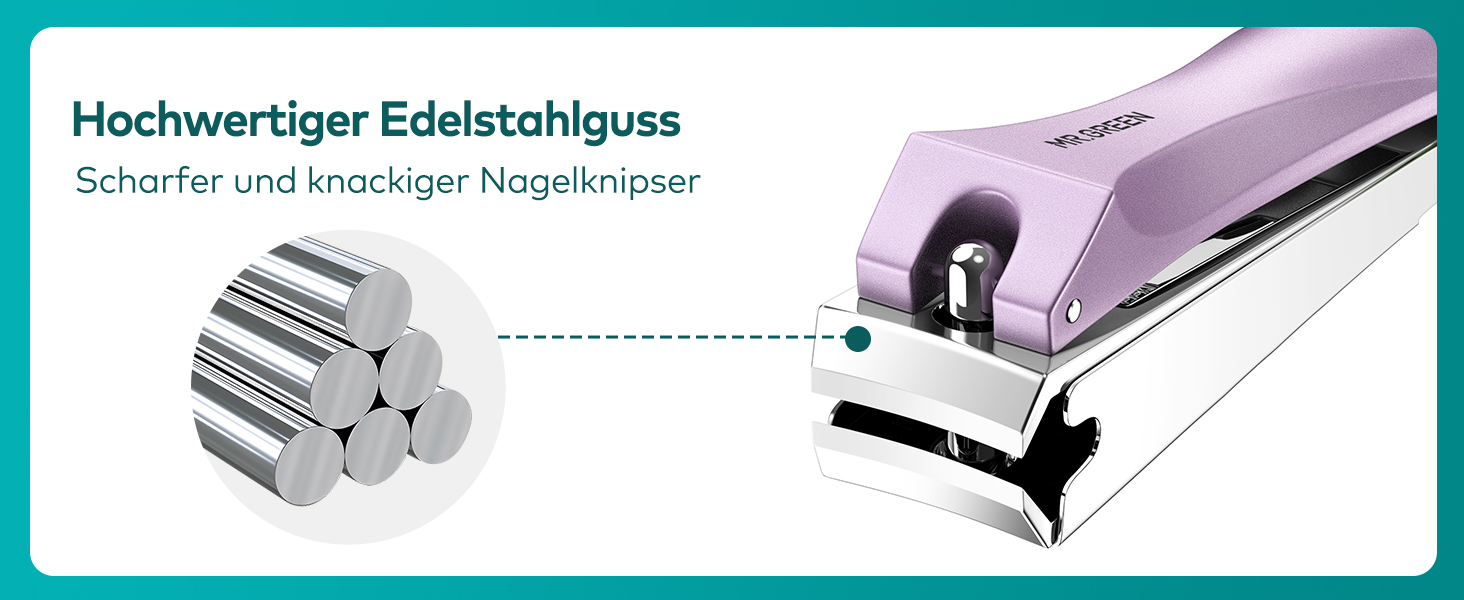 Професійний набір для манікюру MR.GREEN: кусачки для нігтів з пилкою, для жінок, чоловіків, дітей та літніх людей, фіолетовий колір, подарункова упаковка