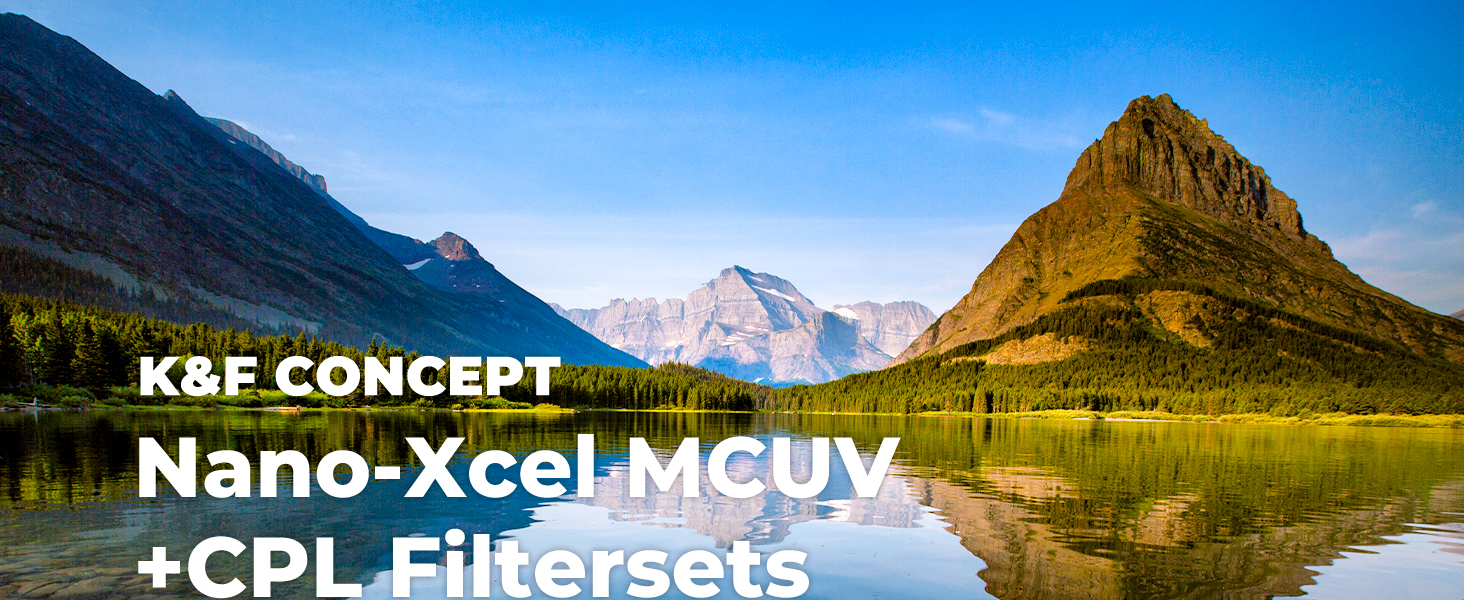 Набір фільтрів K&F Concept Nano X-Serie 58mm: поляризаційний фільтр, UV-фільтр, кришки об'єктива (2 шт.), серветки для чищення (3 шт.)