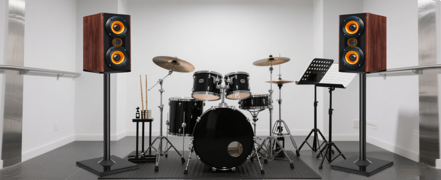 Підставка для акустики, регульована висота, 1 пара, для сателітної та поличкової акустики, до 5 кг, з кабелепроводом (SB-202-висота не регулюється)