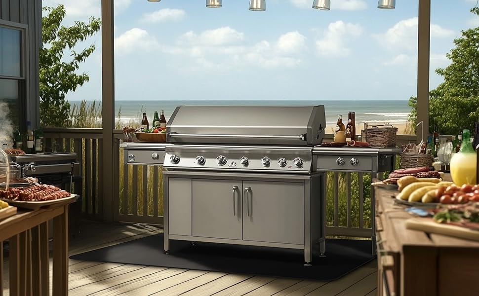 Негорючий килимок для гриля 100x150 см: захист від жару та антипригарне покриття для газових та вугільних грилів