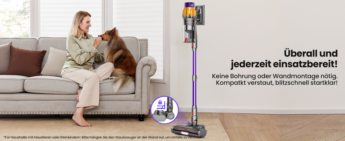 Акумуляторний пилосос SICBCGB 48000Pa/550W/70хв, 2.0L з HD-дисплеєм, антизаплутувальною щіткою, док-станцією, 11-шаровою фільтрацією для шерсті тварин та авто (фіолетовий)