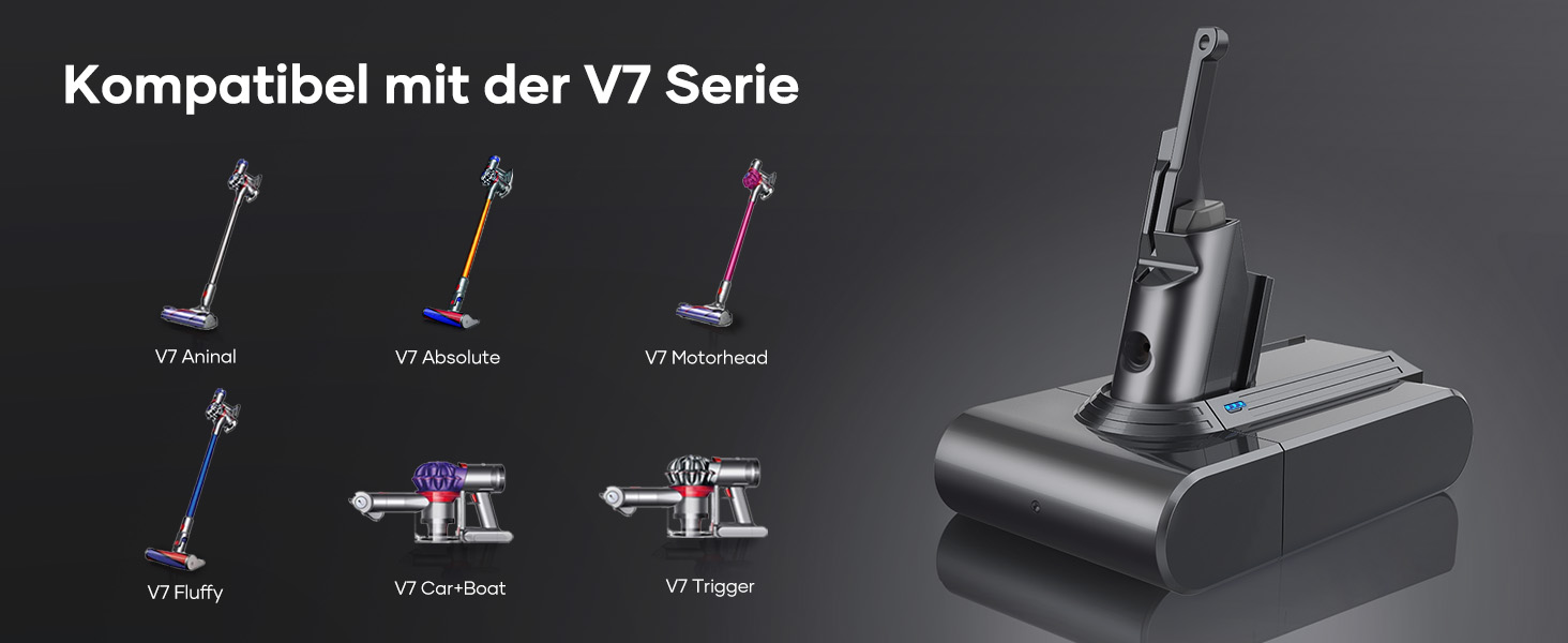 Акумулятор FLYLINKTECH 8.0Ah V8 для пилососів Dyson V8 Absolute/Animal/Fluffy/Motorhead SV10 з 2+1 фільтрами та 4 шурупами