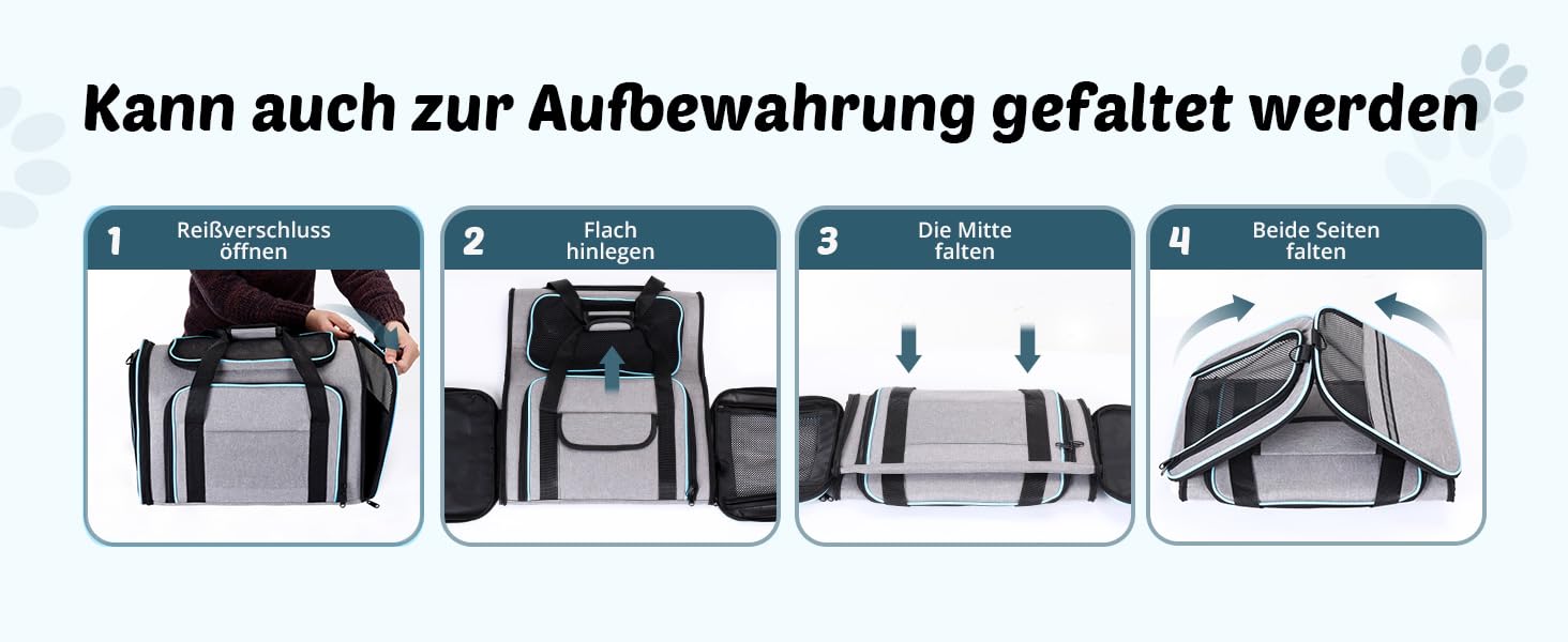 Розширювана переносна сумка для котів/собак, складана переноска для котів/собак, 47x29x29 см, переноска для котів, переноска для тварин - до 5,5 кг