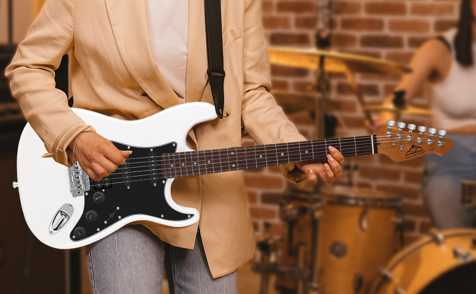 Електрогітара Eastrock E Gitarre Set 39 дюймів з аксесуарами (біла)