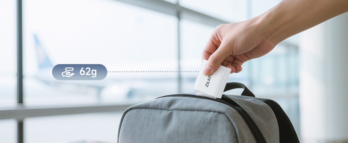 Мережевий зарядний пристрій ZKAPOR з USB-C, 4 порти, 45W, білий. Підходить для iPhone 16/15/14, Samsung Galaxy, Huawei, iPad.