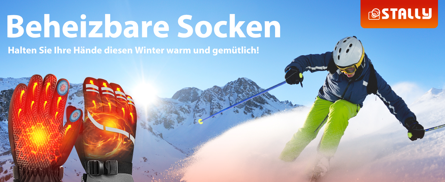 Гріючі рукавички з акумулятором 7.4V 6400mAh USB, 3 режими нагріву, водонепроникні рукавички з підігрівом для зимових видів спорту, катання на лижах, мотоциклі, велосипеді, піших прогулянок