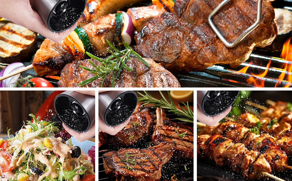 Набір меланець для солі та перцю (2 шт.) з регульованим керамічним млинком, 180 мл. Меланець для перцю, солі та чилі, ручний, для різних спецій.