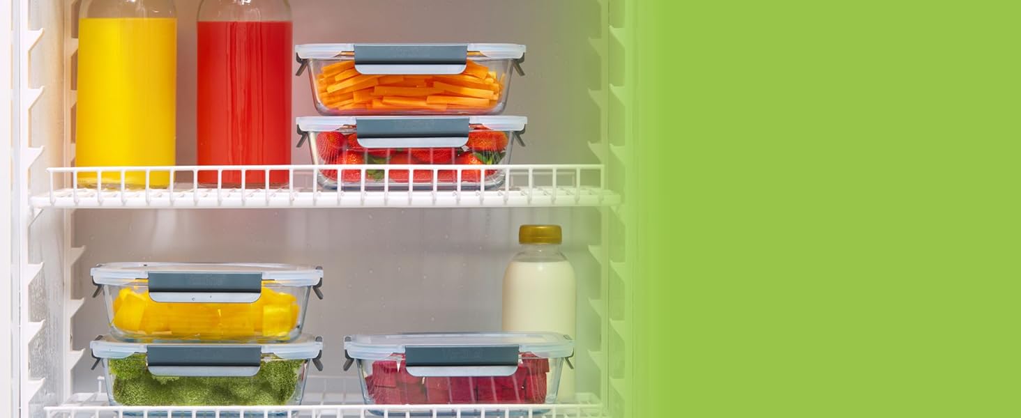 Набір контейнерів VonShef для зберігання їжі (10 шт.) – Mealprep, 1050/370 мл, для духовки/мікрохвильовки, миття в посудомийній машині, герметичні, не протікають