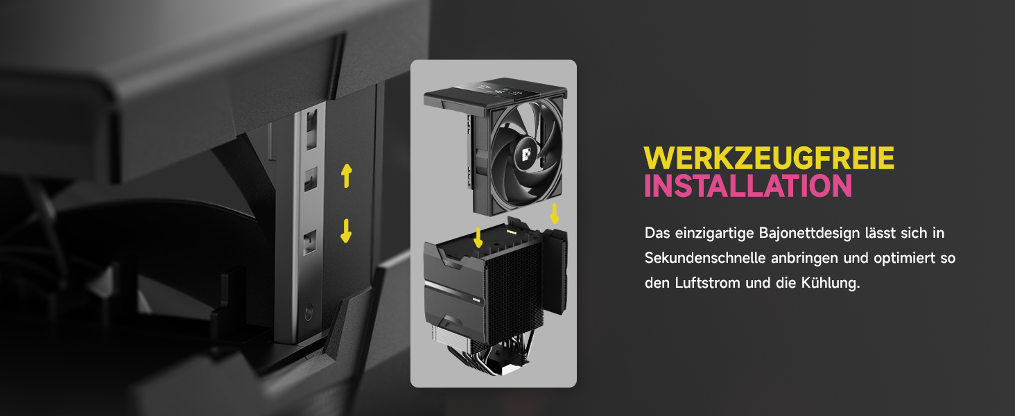 Система охолодження CPU Sudokoo SK700V AM5: Кулер для ПК з дисплеєм, 120мм вентилятор, 7 heatpipes, сумісний з AM5, безперешкодний доступ до RAM, 5 років гарантії, чорний