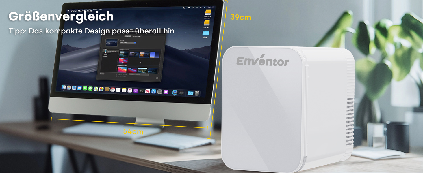 Mini холодильник Enventor 10L з двома режимами (охолодження/нагрівання), 12V/220V, для авто, кімнати, офісу, косметики, тихий