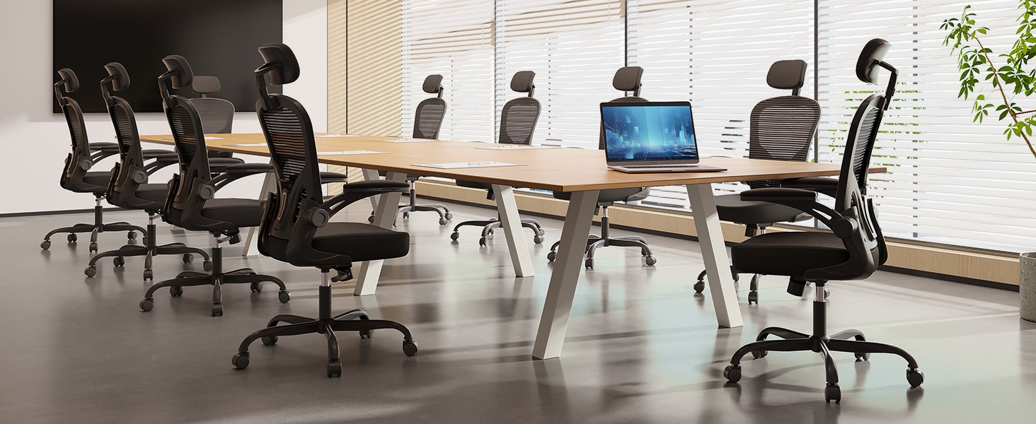 Офісне крісло Synorla: ергономічне, чорне, з регульованою підтримкою попереку та підголівником (150 кг)