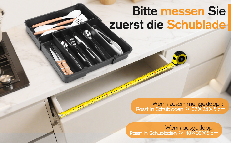 Органайзер для столових приборів розширюваний, для шухляд, 4-7 секцій - ідеальне зберігання в кухні