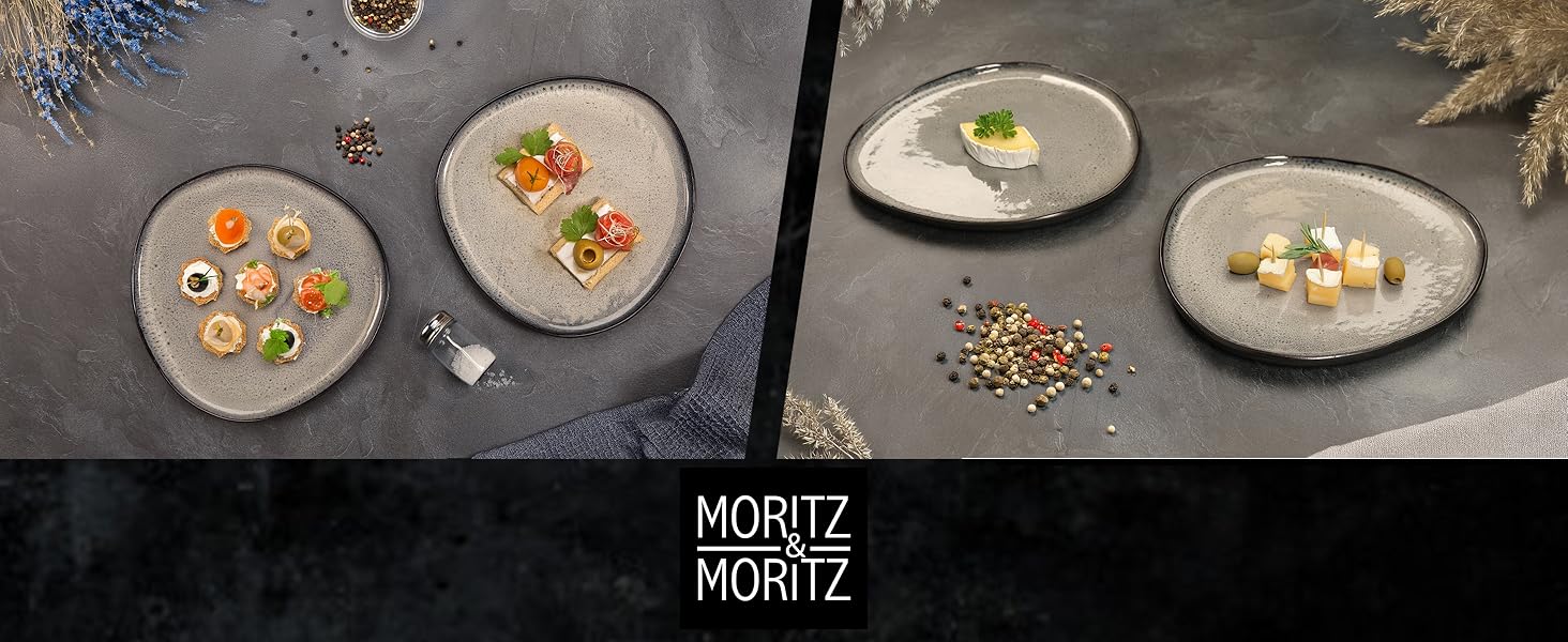 Набір кавових чашок Moritz & Moritz ORGANIC 6 шт. з кераміки з градієнтом кольору - набір чашок та сервірувальна тарілка (2 шт.)