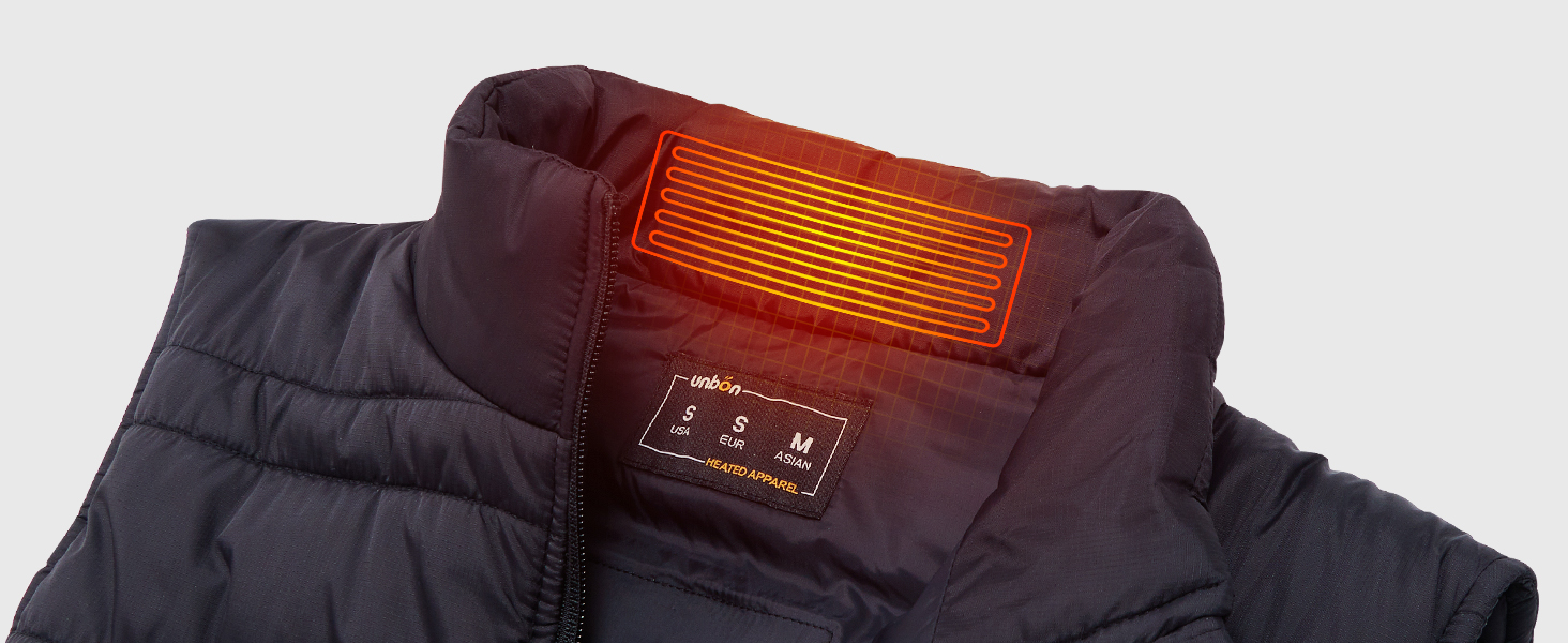 Обогріваючий жилет UNBON з акумулятором 10000mAh USB, чоловічий/жіночий, 3 режими нагріву, 6 зон нагріву, чорний