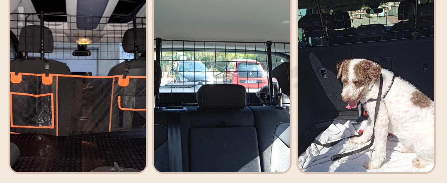 Автозахист для собак Nobleza: сталевий бар'єр для автомобіля, 96-145x30 см, універсальний