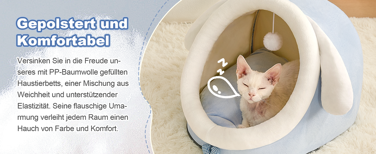 Квіткова хатинка для котів Jiupety, ліжечко-печера для котів, котяче ліжко-печера M (38x37x32 см), будиночок для котів з неслизьким дном, котячий кошик з пральною знімною подушкою, зелений, зелений жаб (M, блакитний)