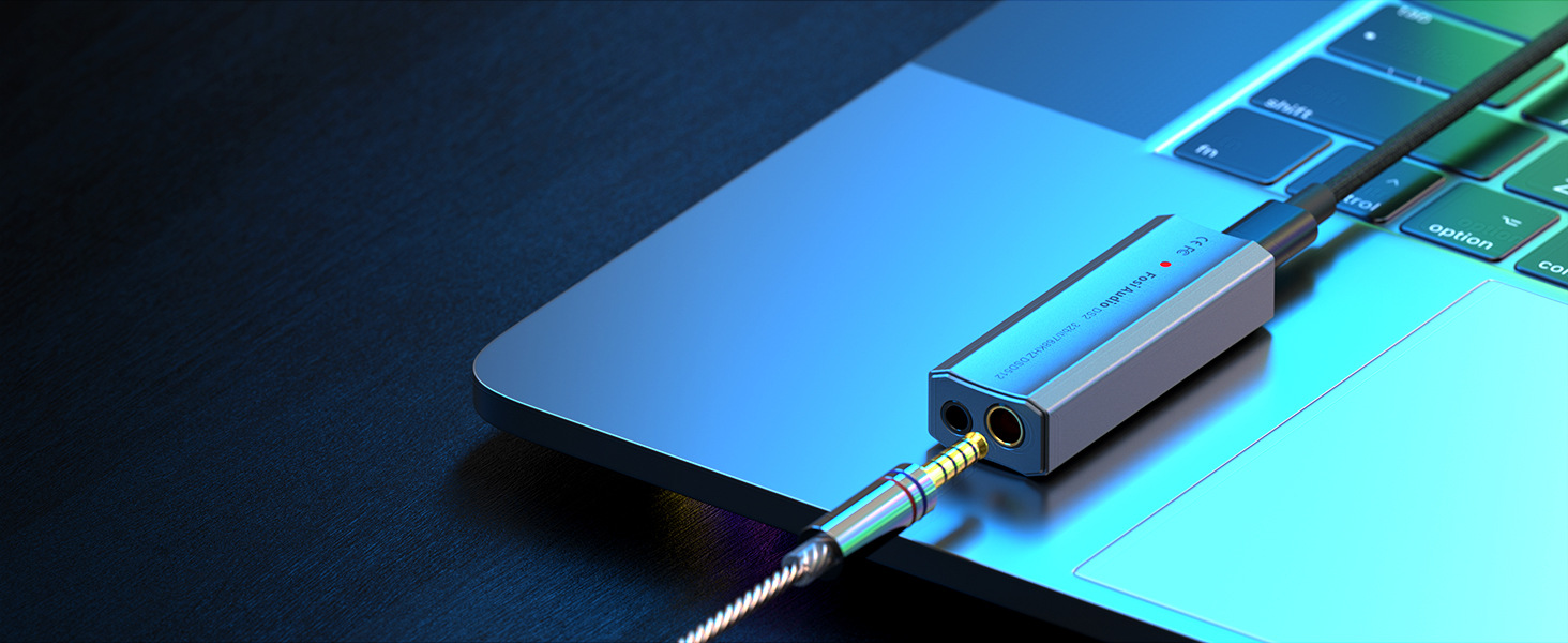 Портативний ЦАП та підсилювач навушників Fosi Audio DS2 з ES9038Q2M, підтримка PCM 32-bit/768kHz та DSD512, 3.5mm та 4.4mm виходи, Hi-Fi аудіо, USB ЦАП для навушників