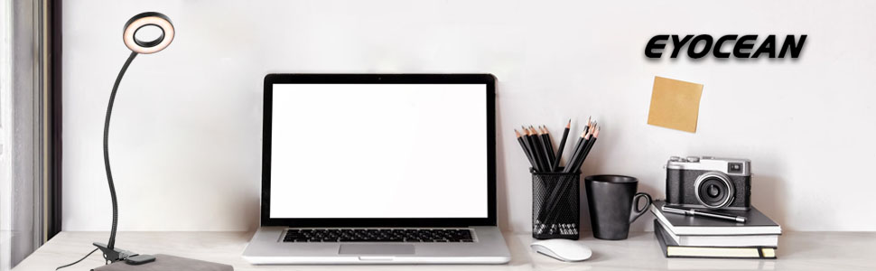 LED приліжкова лампа з кліпсою для ліжка, спальні, офісу, димується, 3 режими + 10 рівнів яскравості, гнучка, 8W, срібляста (чорна)