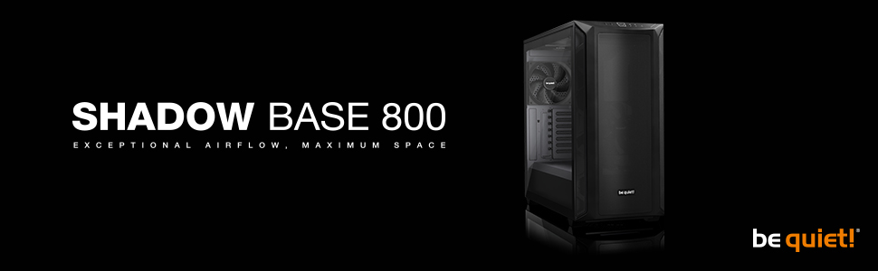 Корпус для ПК be quiet! Shadow Base 800, вентилятори Pure Wings 3 140mm PWM, USB 3.2 Gen 2 Type-C, підтримка E-ATX та радіаторів 420мм, загартоване скло, чорний