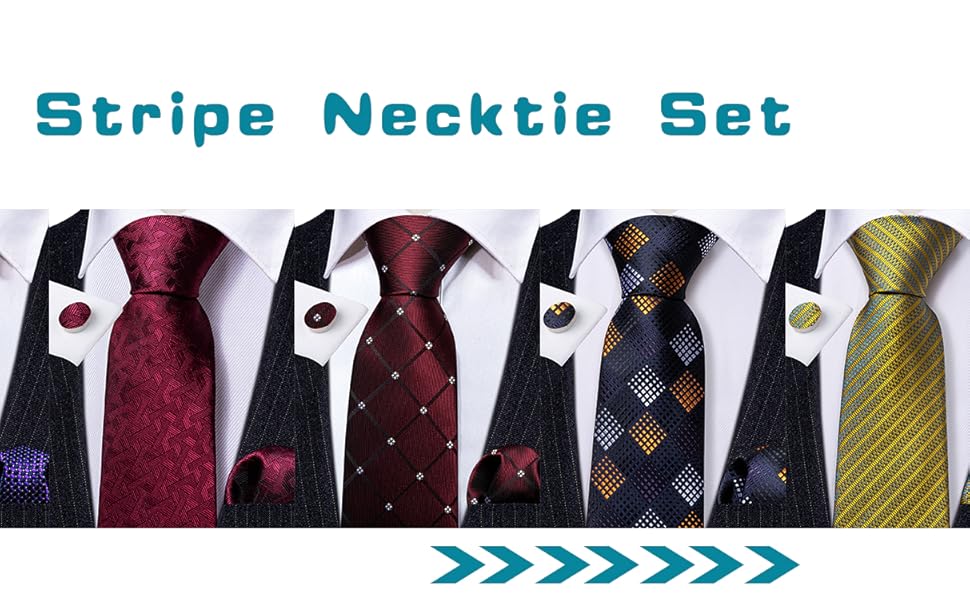 Краватка з бавовни та шовку Barry.Wang для чоловіків, комплект з кишеньковим хустиною та запонками, святкова краватка в клітинку, чорно-червоний колір