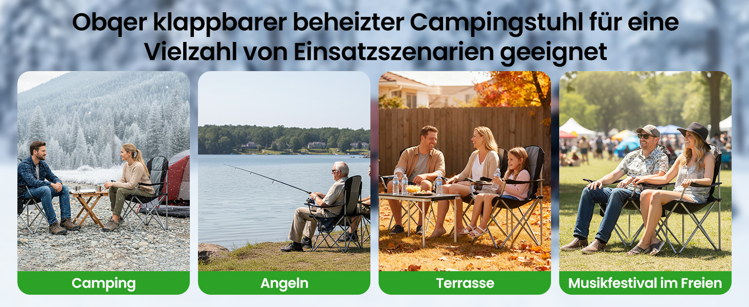 Кемпінговий стілець розкладний (до 200 кг) з подушкою 6 см - великий стілець для риболовлі, кемпінгу, саду та фестивалів. Міцний стілець з бічними кишенями та сумкою для транспортування (чорно-сірий, поодинокий)