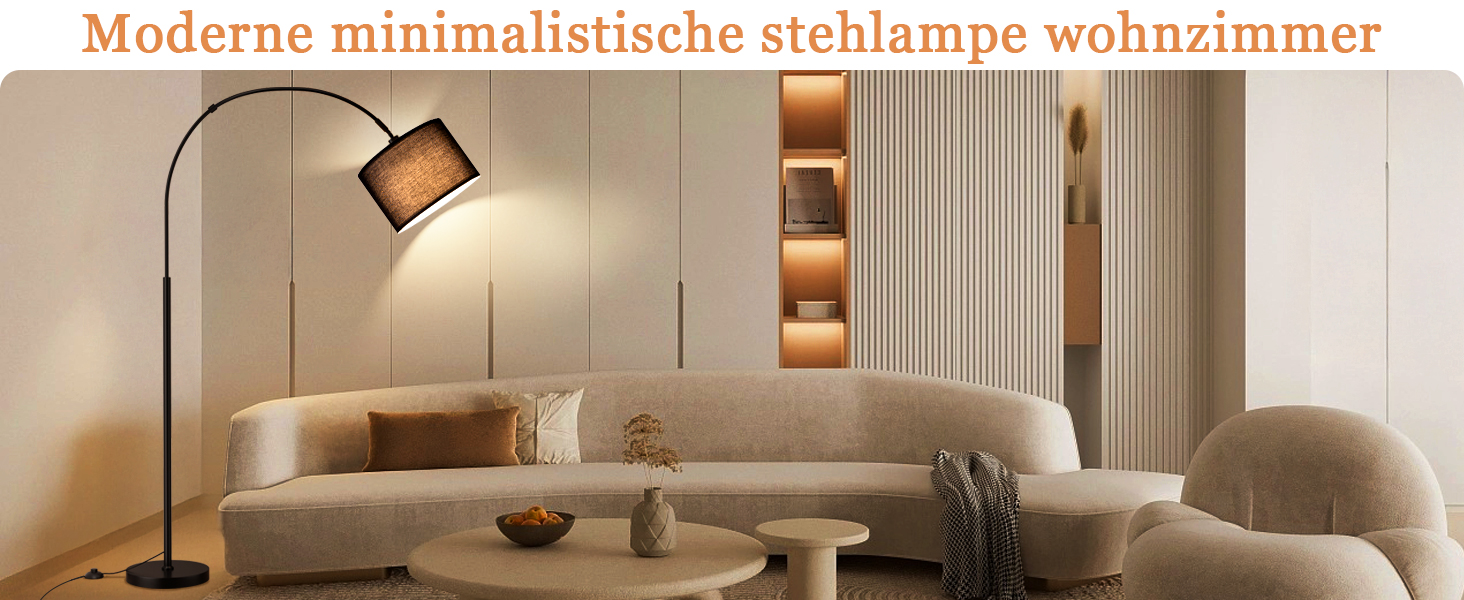 Торшер для вітальні Stehlampe з димером, LED E27, пульт ДУ, 3000K-6000K, бежевий (чорний абажур + чорна база)