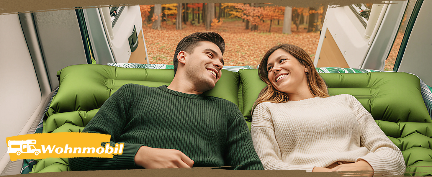 Саморозкладаючий килимок для кемпінгу Double, ультралегкий, товстий, з насосом для ніг, зелено-блакитний