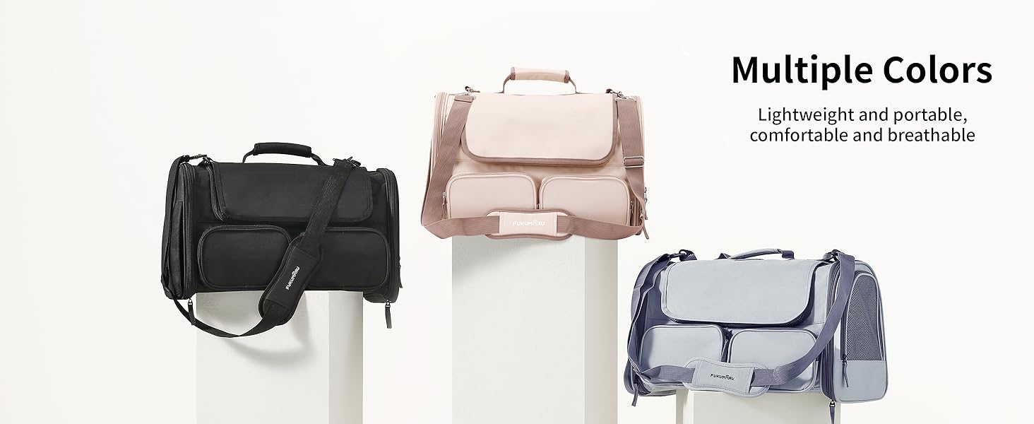 Транспортна переноска для котів та собак FUKUMARU, рожева, велика (до 22 кг)